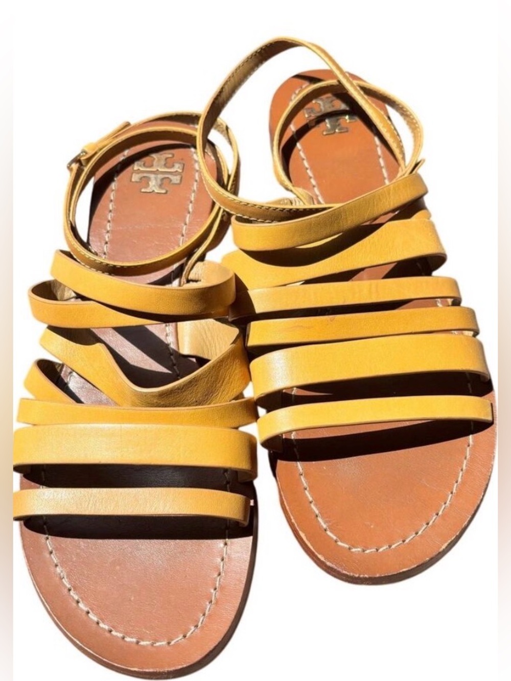 Tory Burch Tan Strappy Leather Sandals